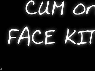 cool kitty plays with a big toy and gets a facial treatment