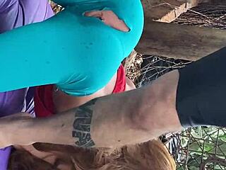 Outdoor public sex doll toy play in soca rhythm