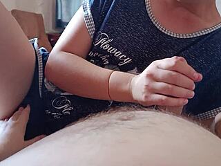stepmom replaced stepsons morning hand job with blowjob