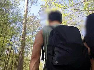 Almost creampied asian tight pussy during outdoor hiking