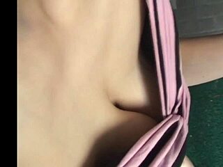office babe flashes her sexy cleavage while at work