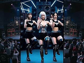Excited crowd watches intense k-pop dance contest finals