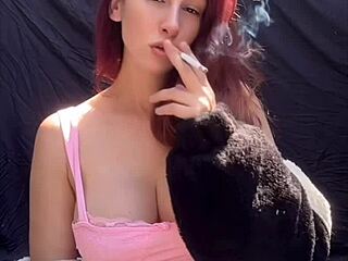 artemisia love enjoys outdoor smoking session