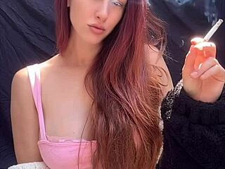 artemisia love enjoys outdoor smoking session