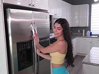 angel gostosa shows thick ass to stepdad gets creampie