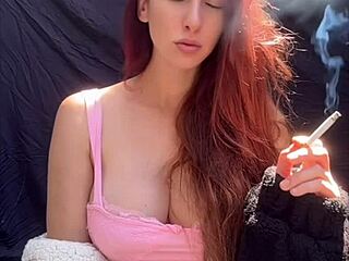 artemisia love enjoys outdoor smoking session